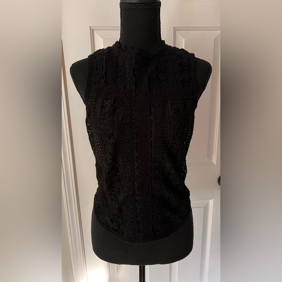 Free People Elegant Black Lace Tank Top - Picture 3 of 13